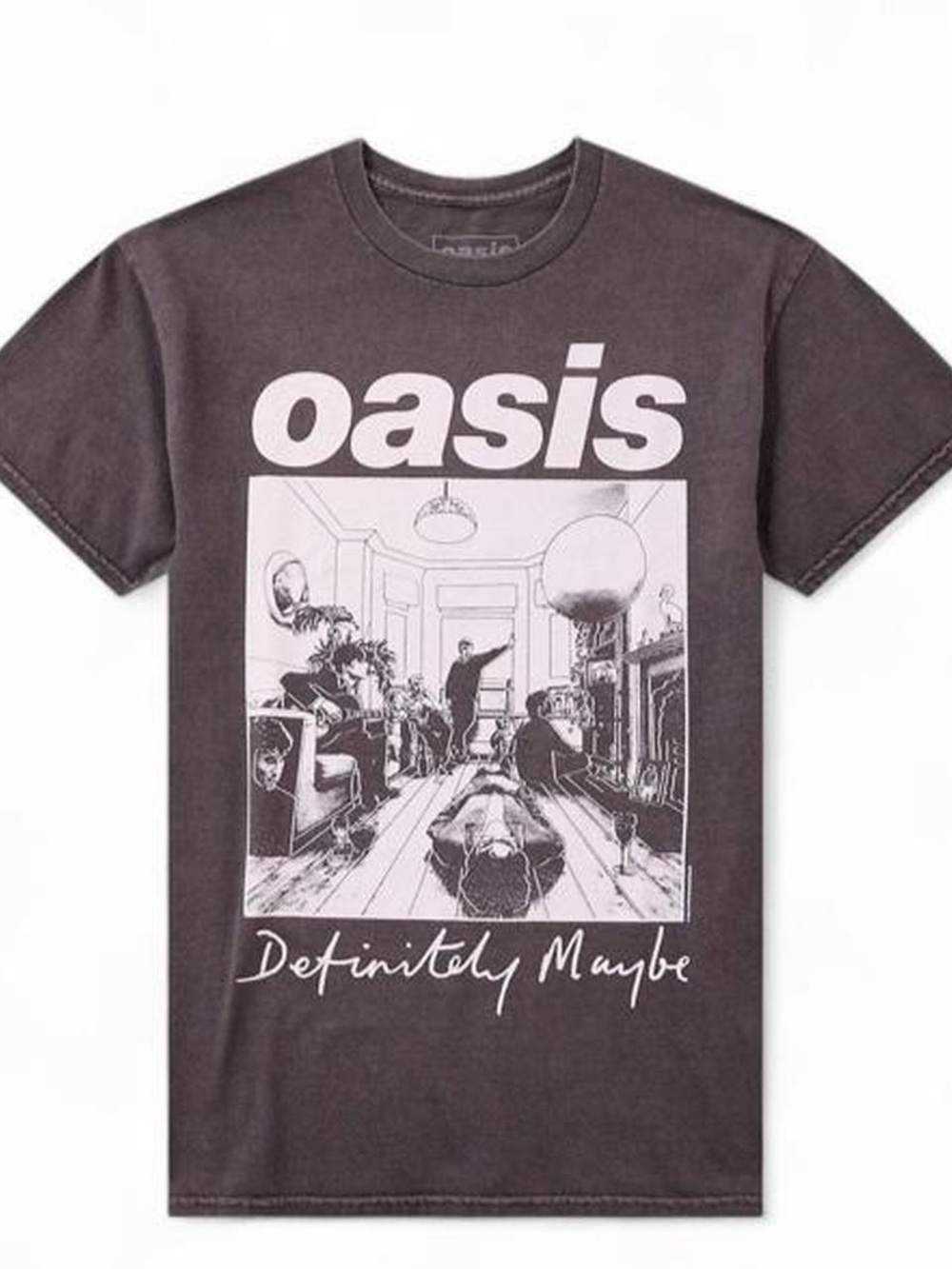Oasis Short Sleeve 'Definitely Maybe' Graphic Tee - Charcoal Gray
